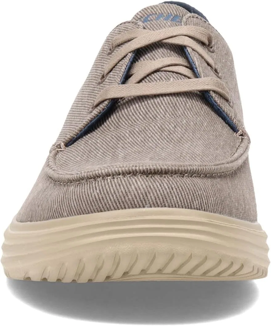 Мужские проверенные туфли на плоской подошве Skechers Forenzo, Khaki Washed Canvas — фото 4