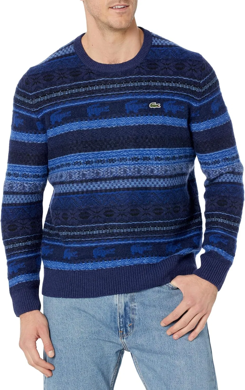 Мужской свитер Lacoste Fair Isle из смеси альпаки и шерсти