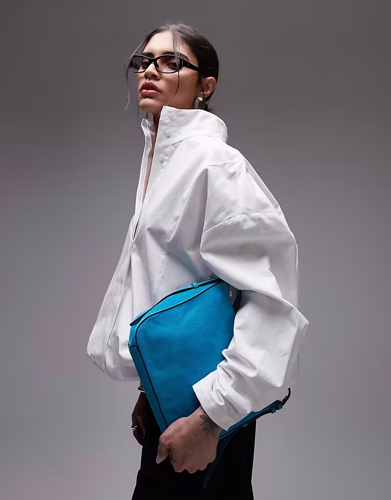 

Белая спортивная рубашка с воротником-стойкой ASOS DESIGN