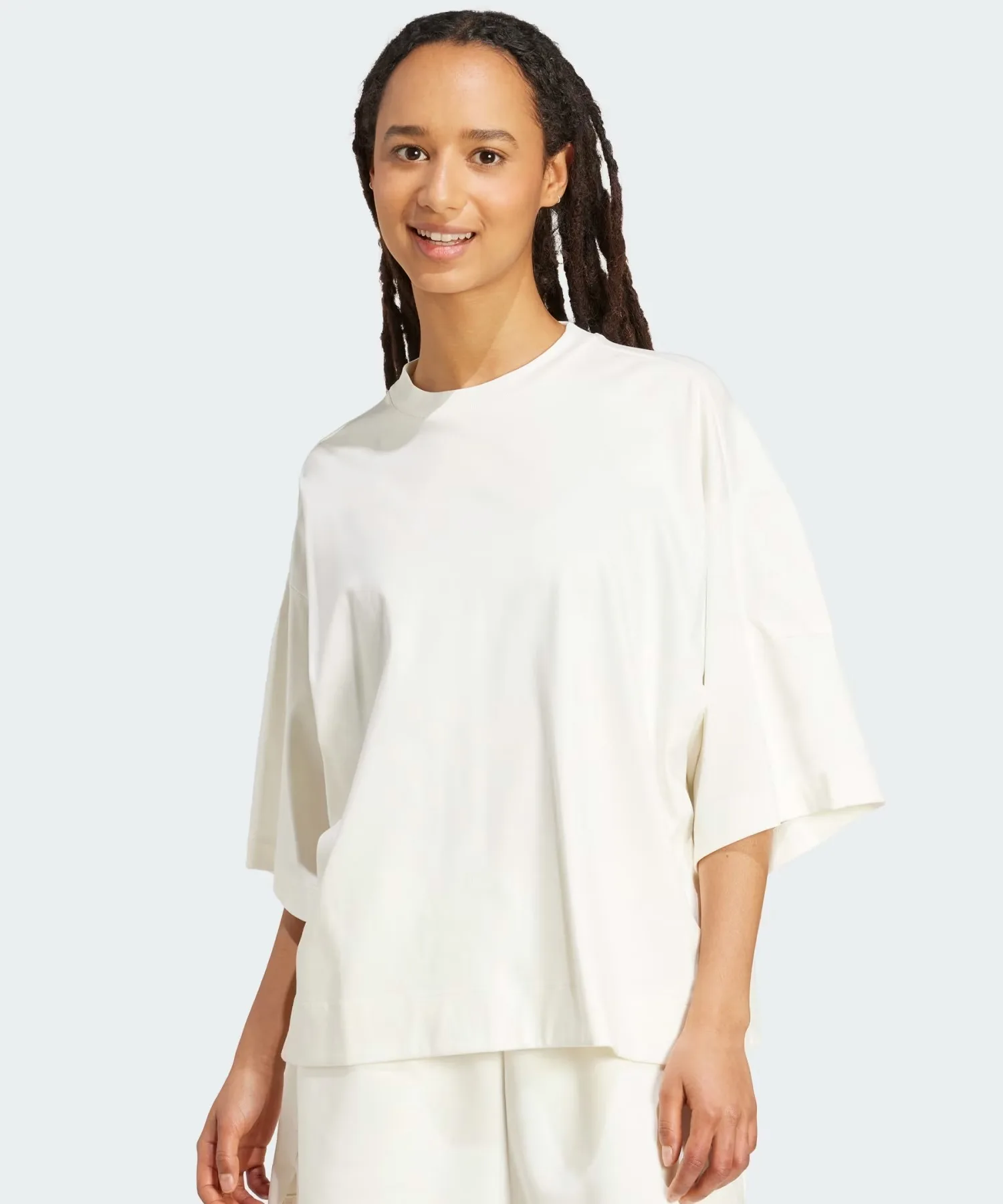 Женская футболка loose fit из мягкого интерлока KLH94 adidas off-white