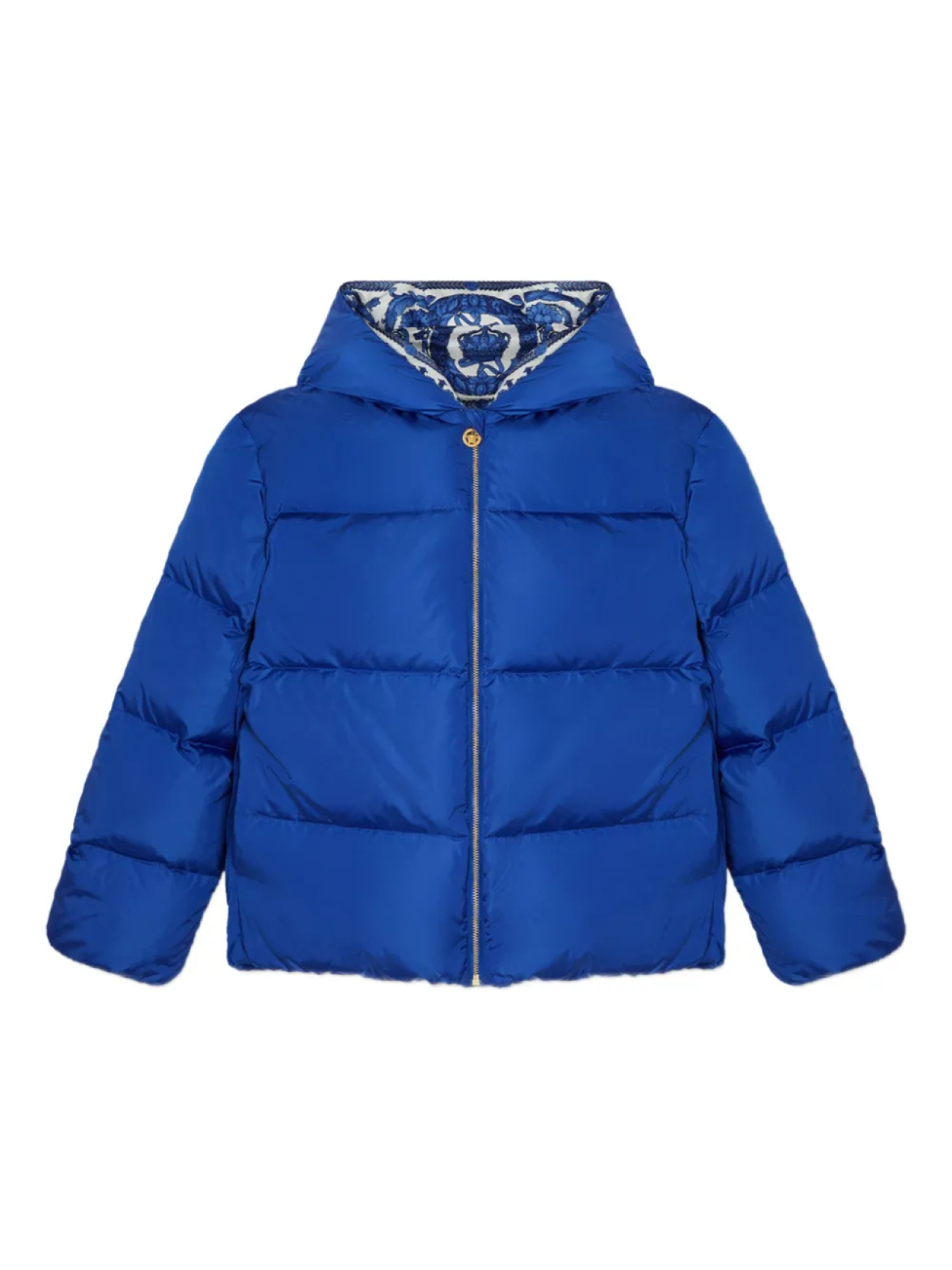

Versace Kids Barocco Foulard пуховик с капюшоном, синий