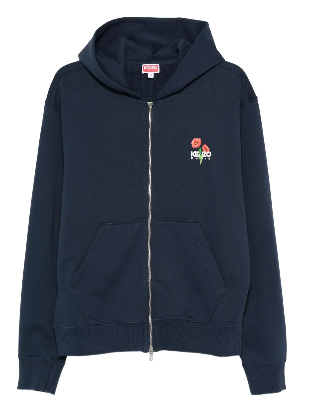 

Худи на молнии с цветочной вышивкой KENZO, синий
