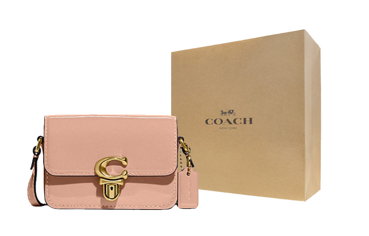

COACH Студийная кожаная наплечная сумка кроссбоди мини женская розовая