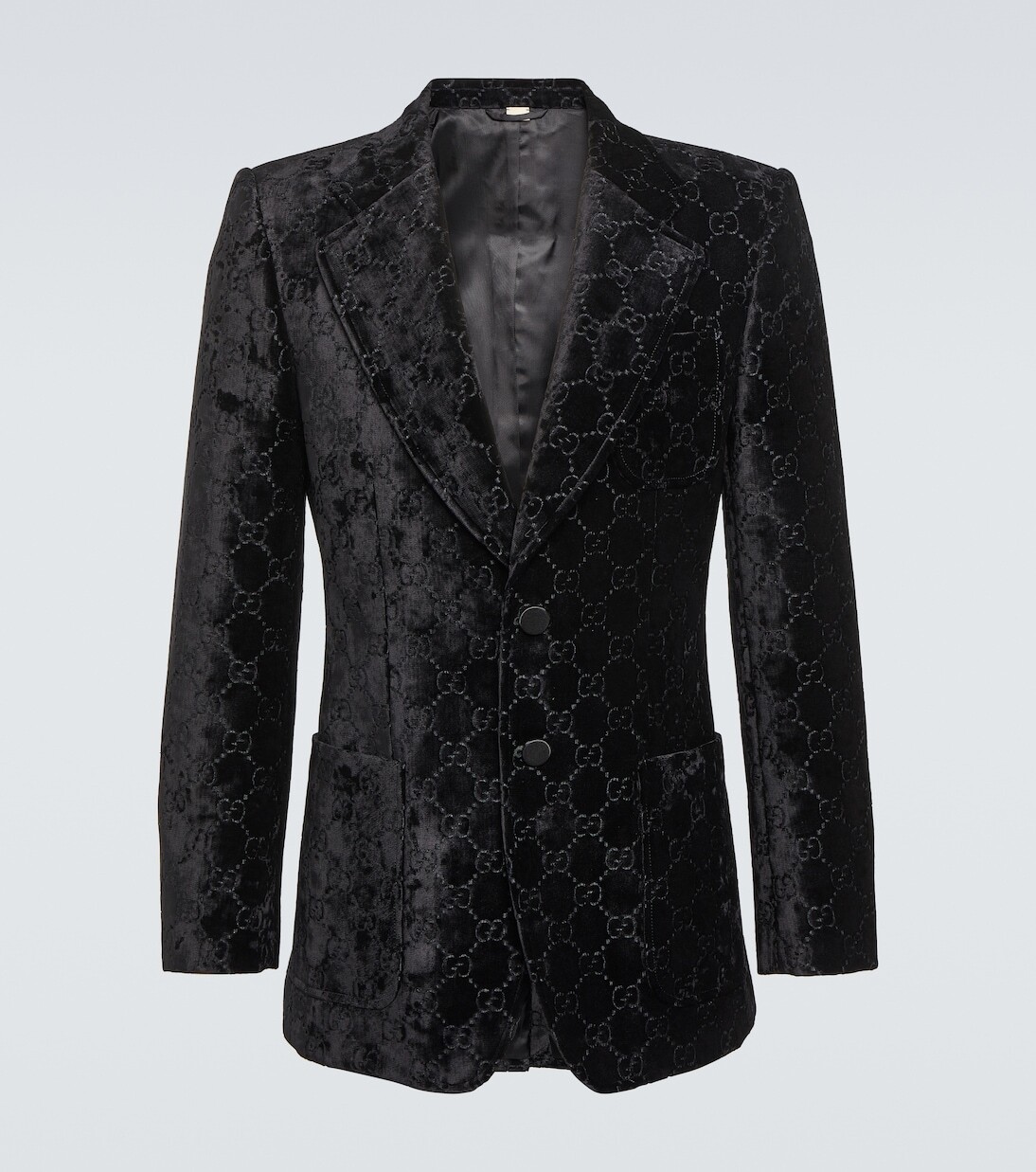 

Однобортный пиджак с узором gg Gucci, черный