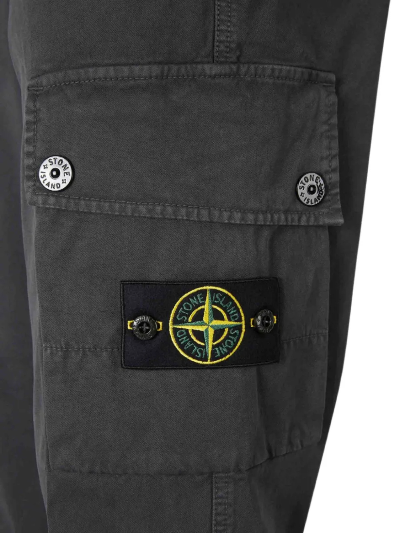 Зауженные брюки из твила Stone Island, серый — фото 4