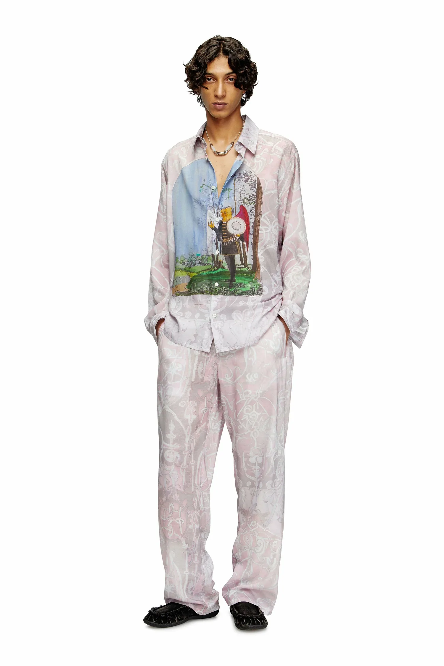 Мужская рубашка с длинным рукавом S-SIMPLY-A-AJFW Diesel, pink — фото 2