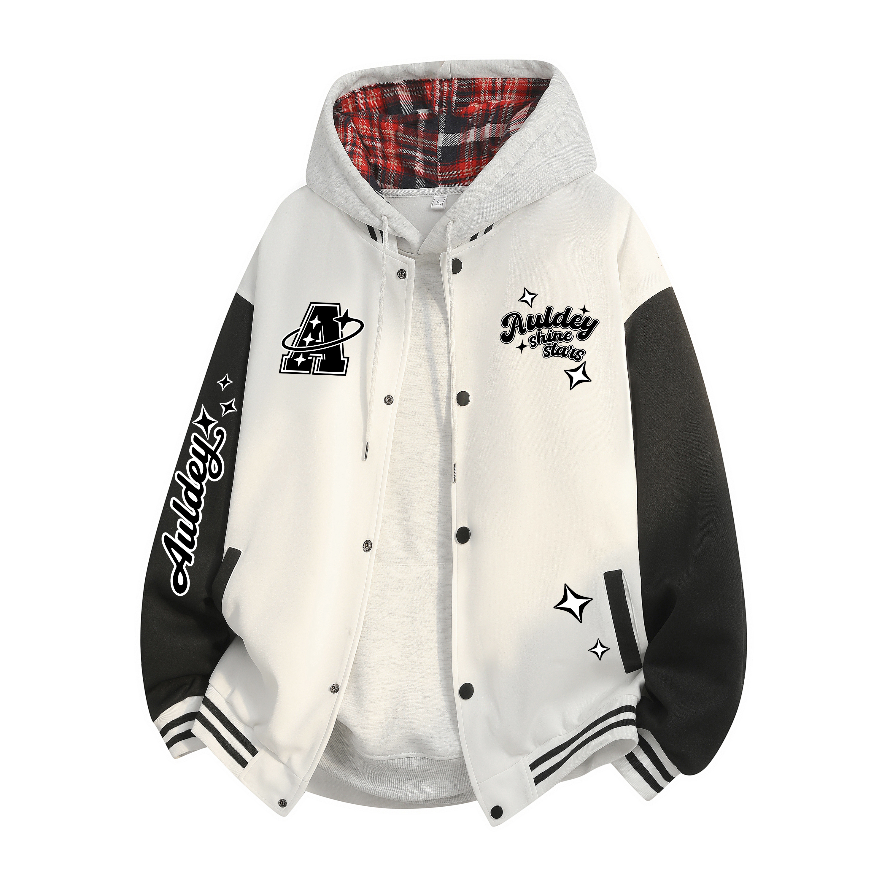 

Бейсбольная майка Unisex Stand Collar Moderate AULDEY, белый heather серый plaid fleece-lined hoodies & sweatshirts