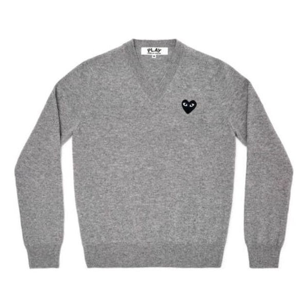 

Свитер v-neck l/s t-shirt black emblem 'grey' Comme Des Garcons Play, серый