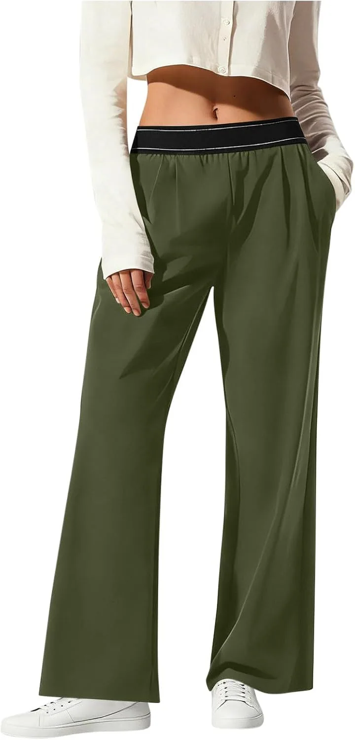 Женские повседневные брюки Casual Work Pants Elastic Mid Rise с карманами