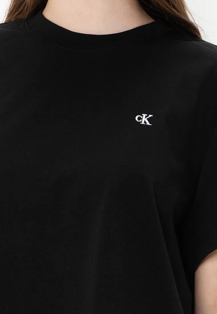 Футболка с круглым вырезом и логотипом, Calvin Klein Jeans, черный — фото 3