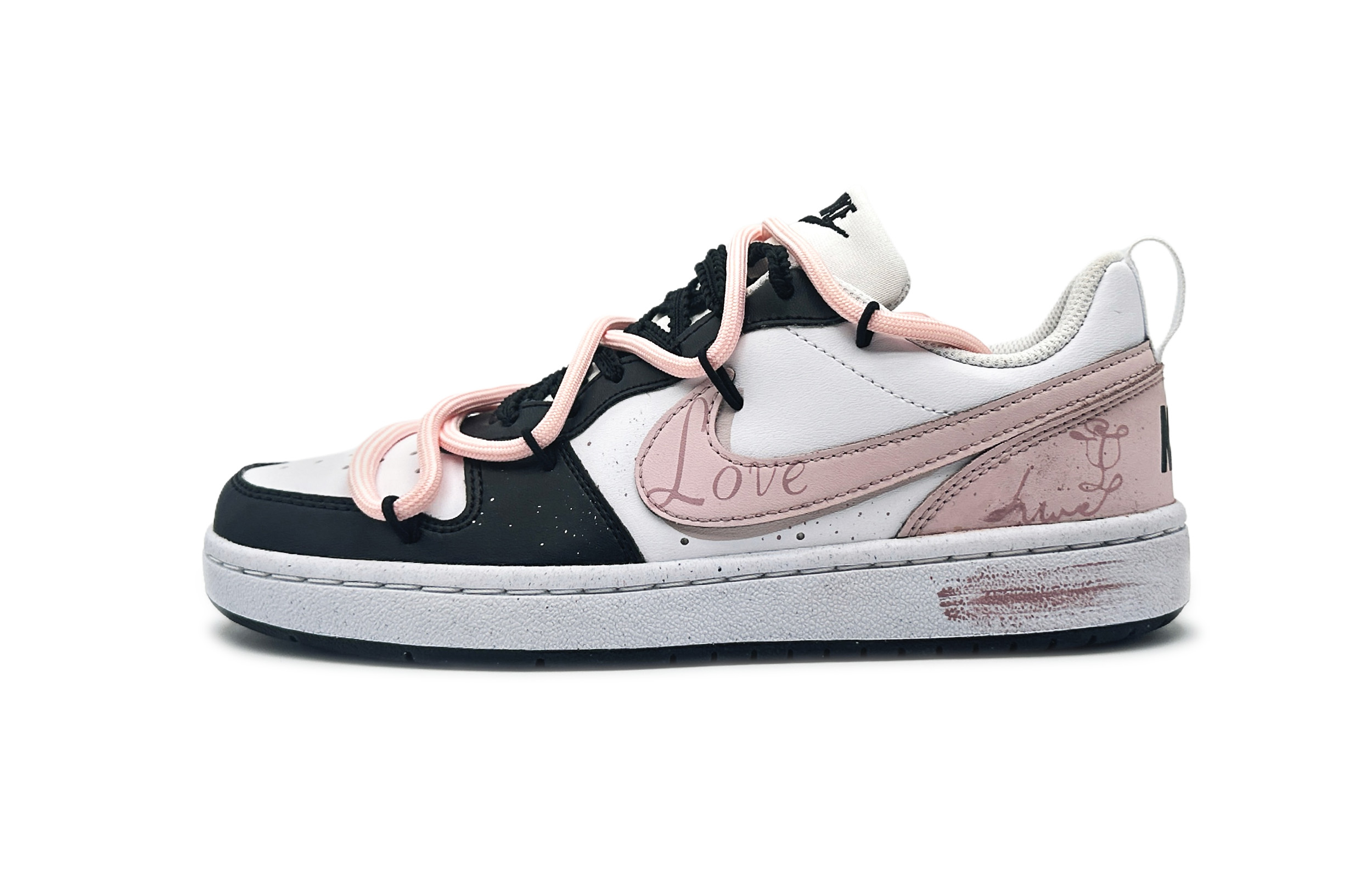 

Nike Кроссовки Court Borough Night Cherry Blossom Blast Anti Slip Wear Resistant Low Top Kids' Skateboarding Shoes Pink Teenagers