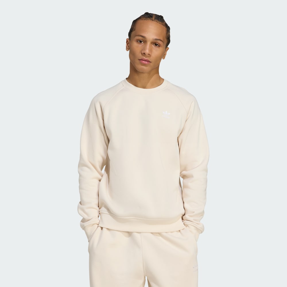 

Толстовка Adidas Trefoil Essentials Crew Sweatshirt, цвет Wonder White/White
