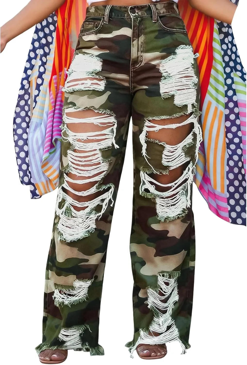 

ETSVDO Camo Pants Women Baggy High Waisted Cargo LETSVDO