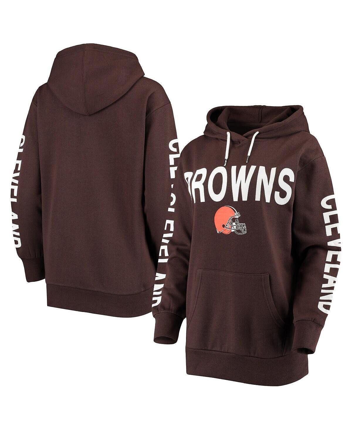 

Женский коричневый пуловер с капюшоном Cleveland Browns Extra Point G-III 4Her by Carl Banks, коричневый