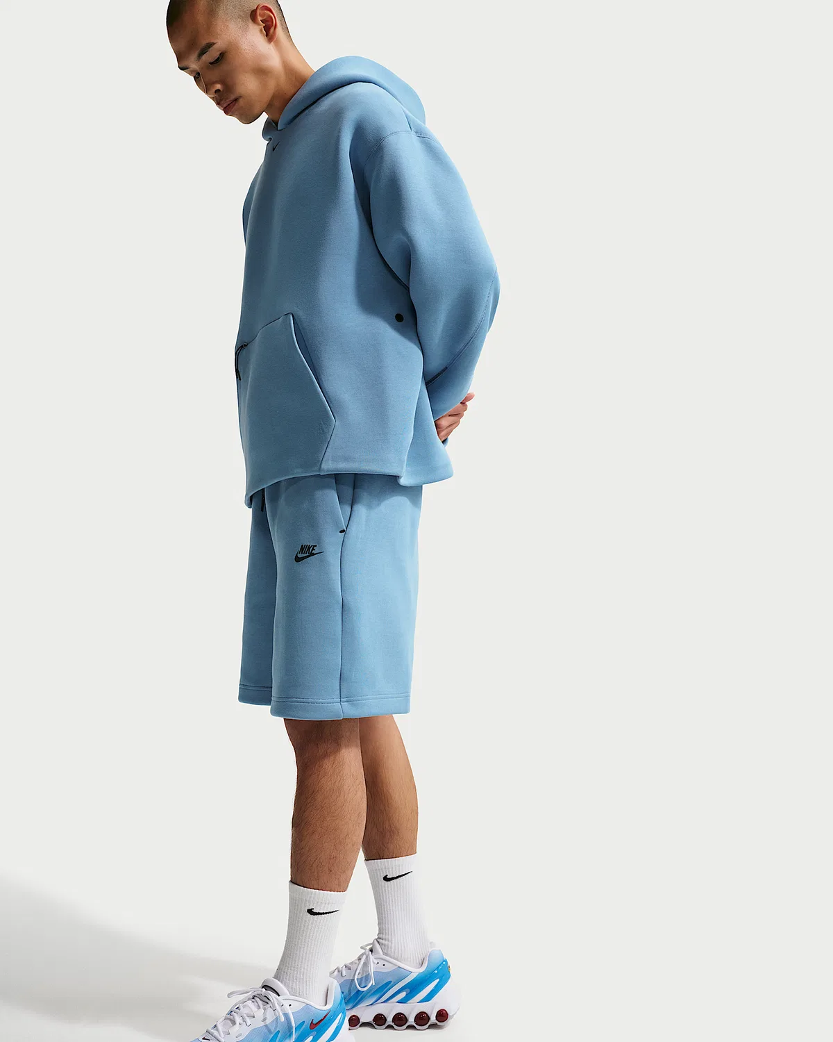Мужские флисовые шорты Nike Tech, Work Blue/Black — фото 4