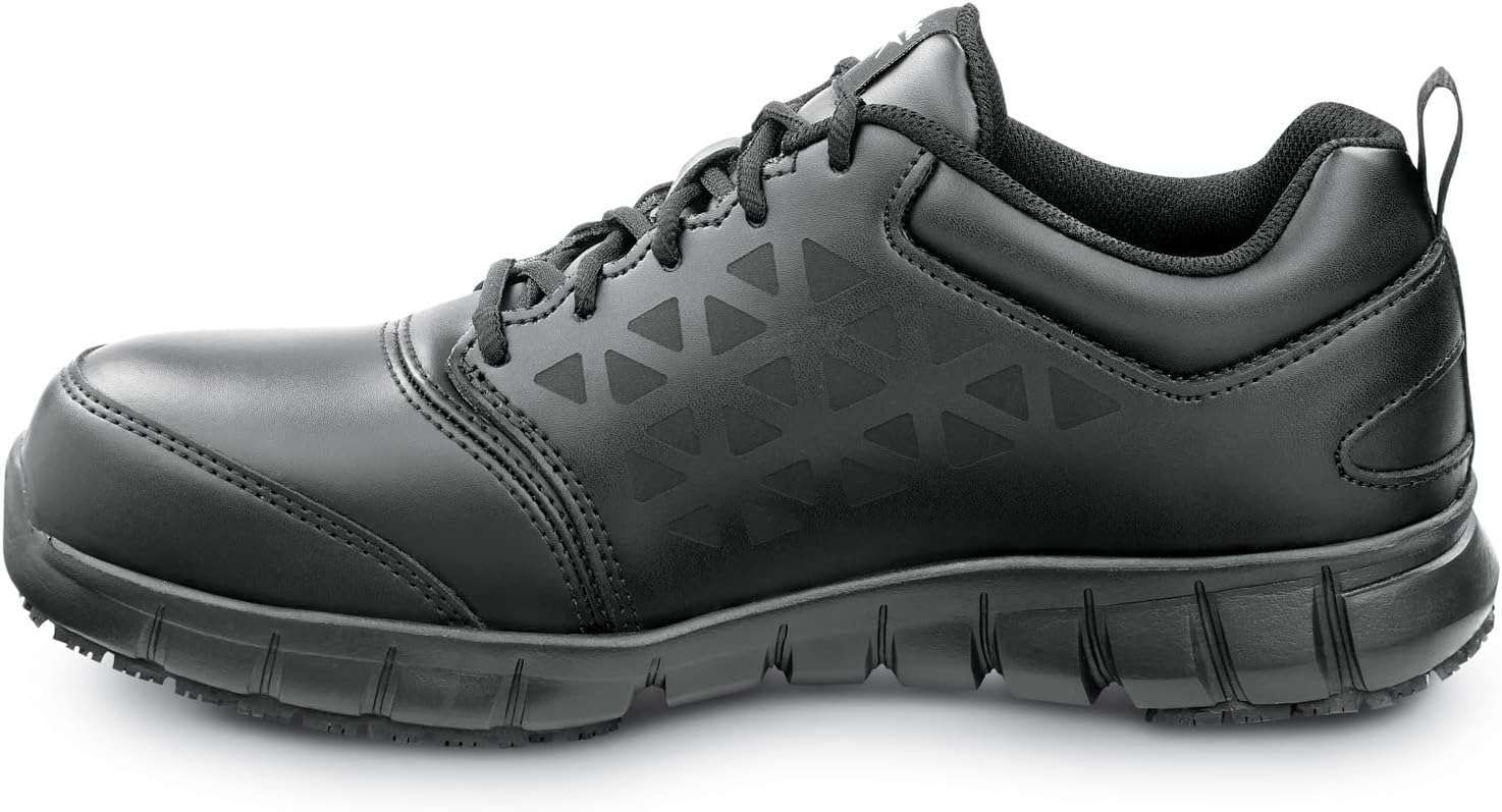 Рабочие туфли Reebok Work Sublite Cushion, мужские, черные, спортивного стиля, с композитным носком, EH, противоскользящая подошва MaxTrax, рабочие, черный — фото 4