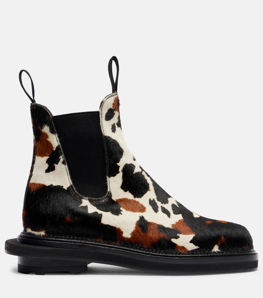 Ботинки J.M. Weston щиколотка из меха телёнка Sacai, Animal Print — фото 4