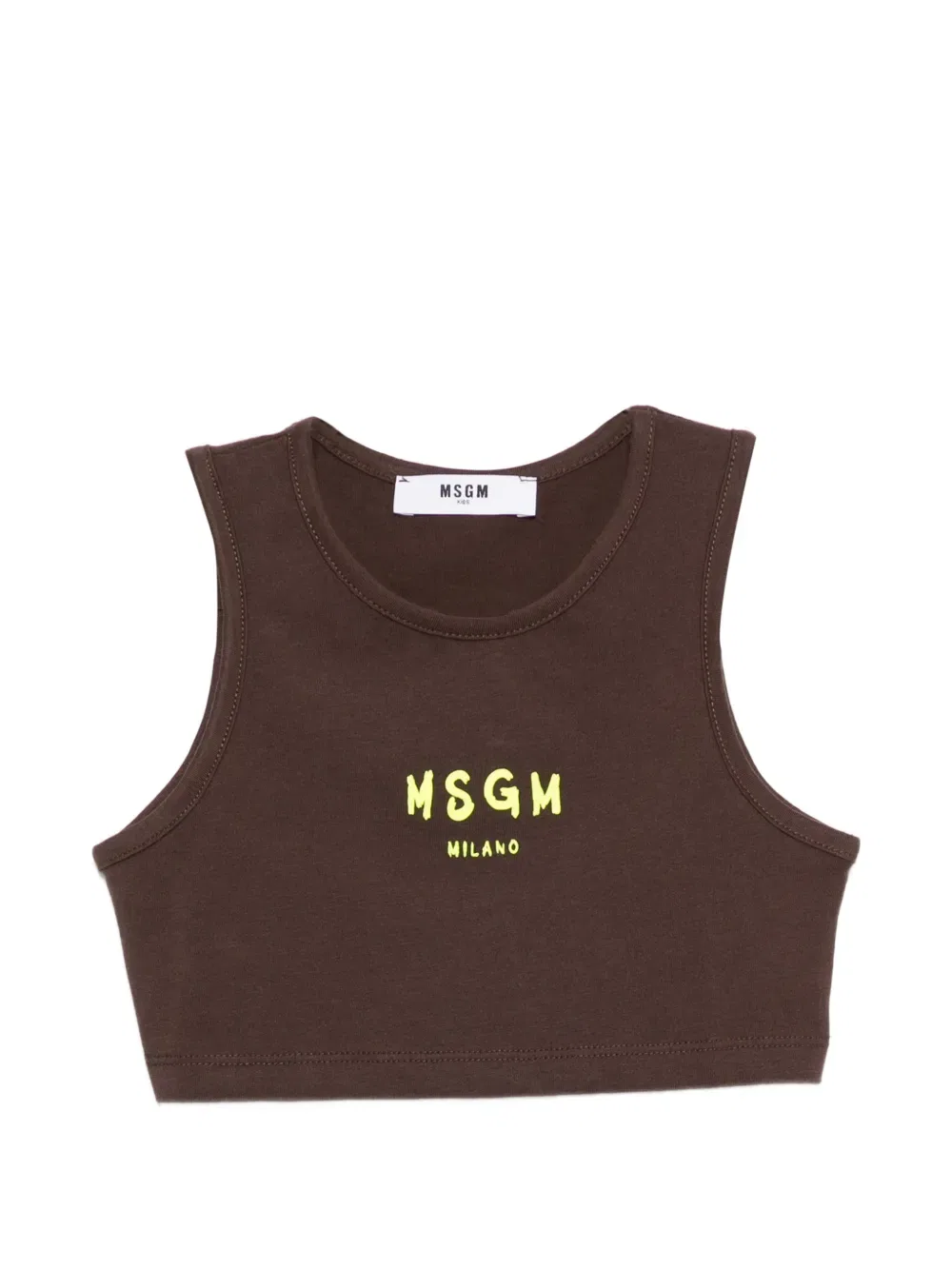 Укороченный топ с логотипом Msgm Kids, коричневый