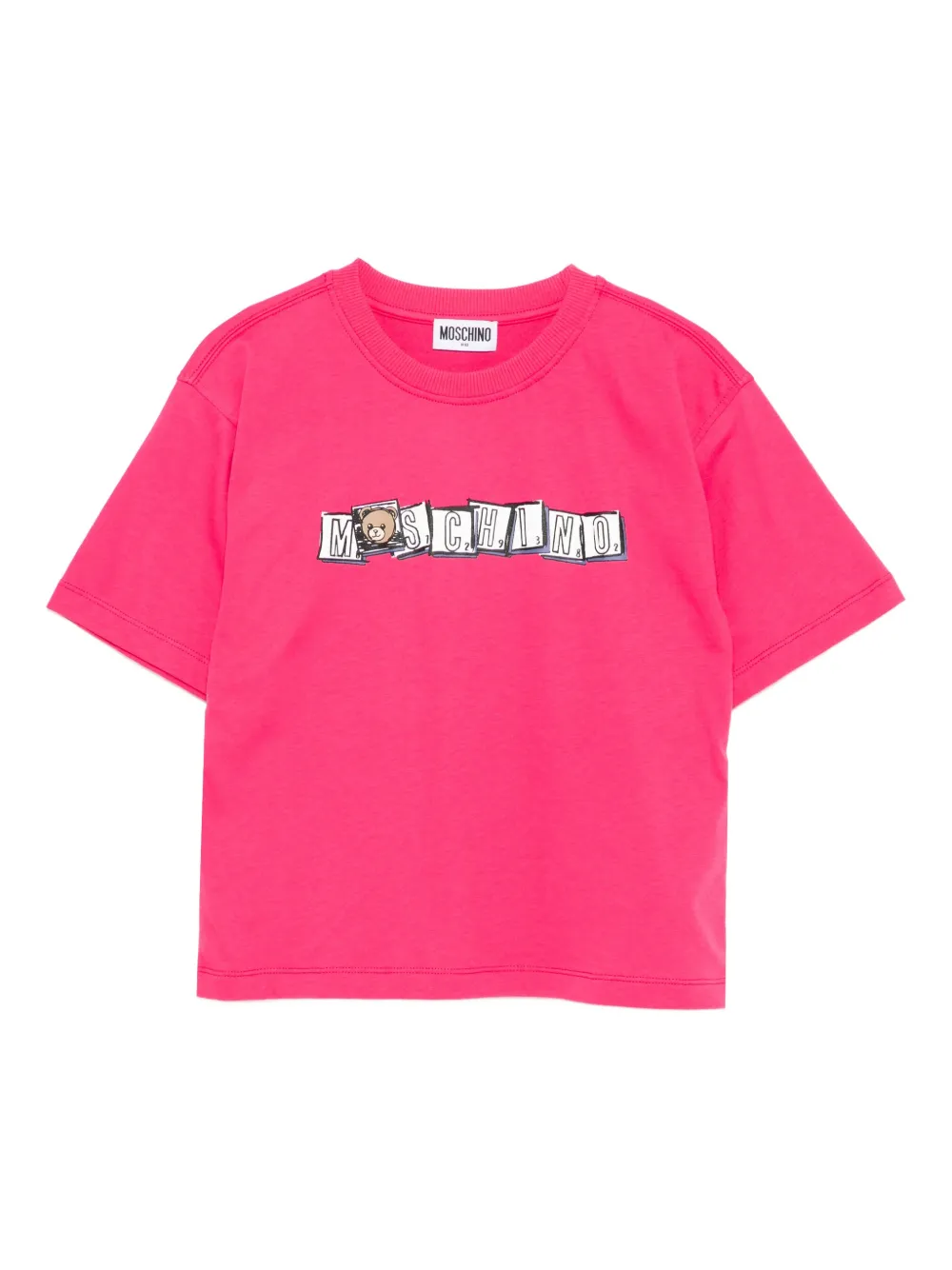 

Футболка с графичным принтом Moschino Kids, розовый