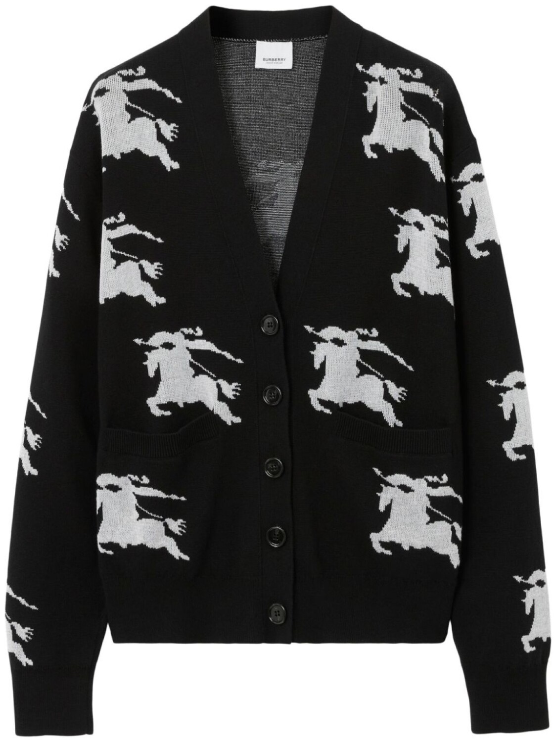 

Burberry кардиган EKD вязки интарсия, черный