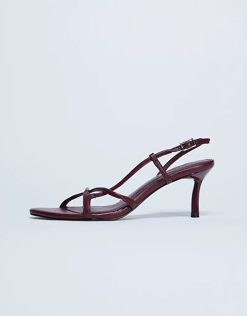 Босоножки Topshop Amelia Minimal на среднем каблуке бордового цвета