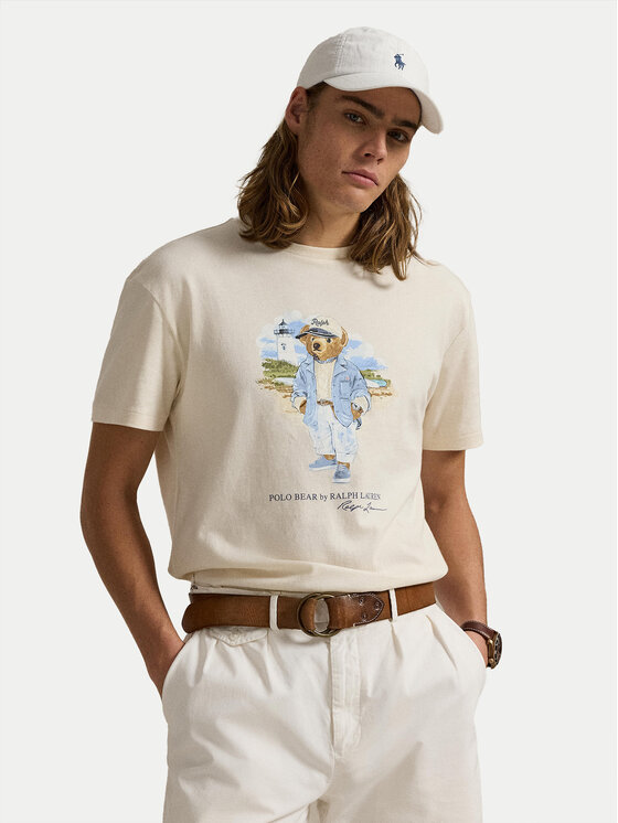 

Футболка облегающего кроя на заказ 710969630001 Polo Ralph Lauren, бежевый