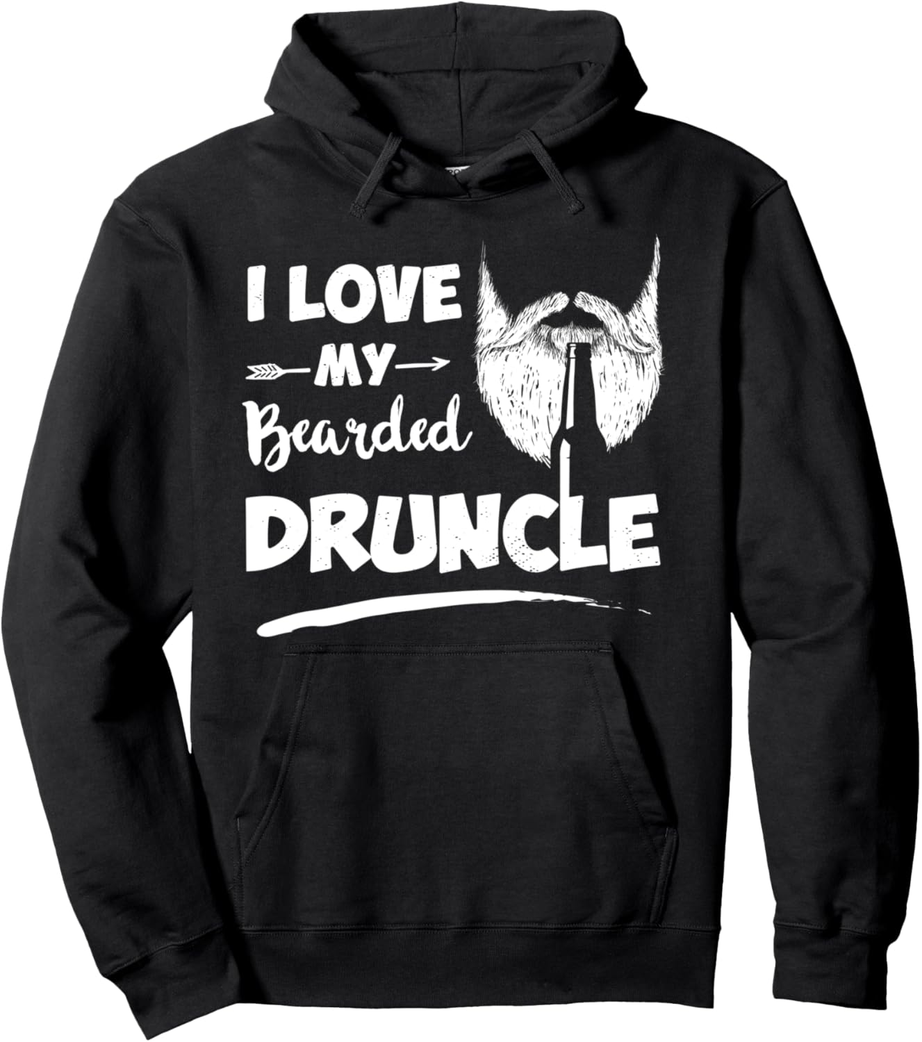 

Толстовка с капюшоном I Love My Bearded Druncle I Love My Beard Tanker Ankle Family Hoodie, черная (black 19-3911tcx) Funny Bearded Man Drinking Beer Family Gift