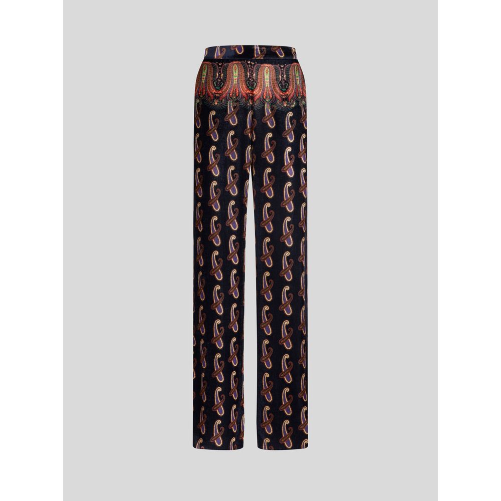 

БРЮКИ ПАЛАЦЦО ИЗ БАРХАТА С УЗОРОМ ПЕЙСЛИ ETRO, синий