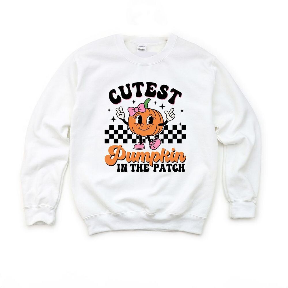 

Молодежный свитшот с рисунком в клетку Cuteest Тыква The Juniper Shop, белый