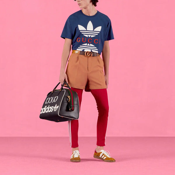 Футболка x adidas cotton jersey t-shirt 'cobalt blue' Gucci, синий — фото 3