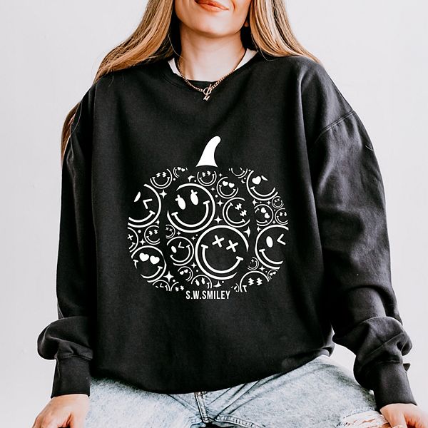 

SWSmiley pumpkin outline - легкий свитшот с эффектом garment dyed Simply Sage Market, Black, Черный, SWSmiley pumpkin outline - легкий свитшот с эффектом garment dyed Simply Sage Market, Black