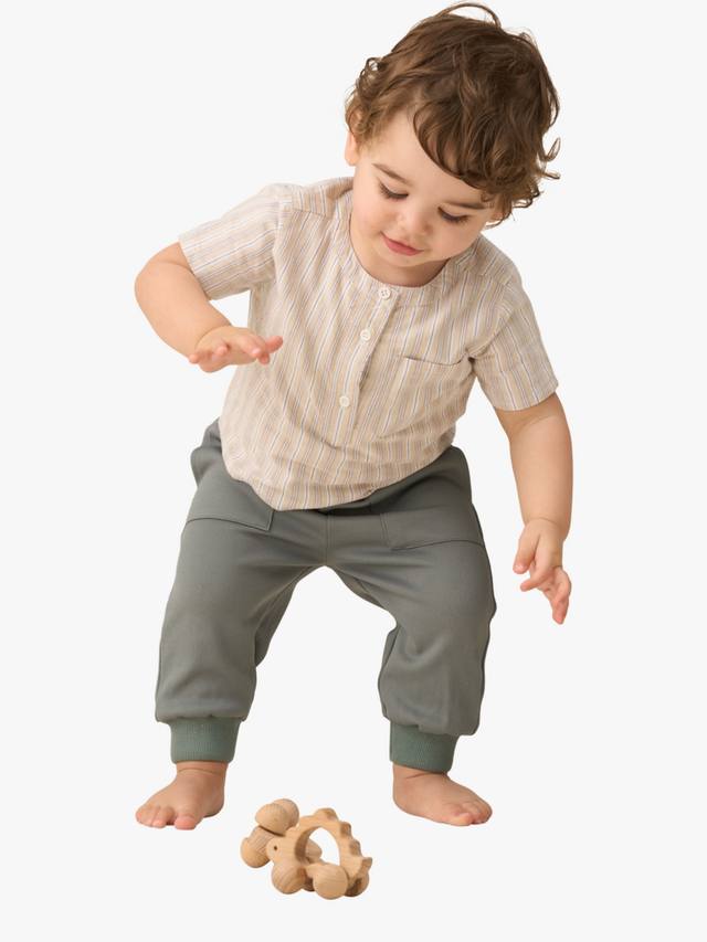 Боди-комплект из тканых рубашек baby sonny и брюк Angel & Rocket, цвет Stone/Grey — фото 3