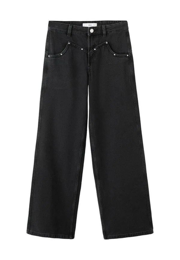 Подростковые джинсы свободного кроя Mango Kids, Black Denim — фото 4