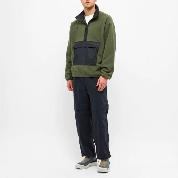 Куртка Nike ACG Logo Embroidered Half Zipper Fleece Stand Collar Pullover Jacket Green Army green, зеленый — фото 4