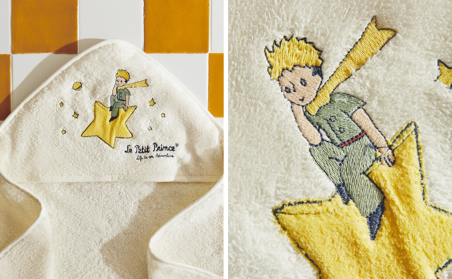 

Детское банное полотенце с капюшоном Le Petit Prince Zara Home, цвет Oyster White