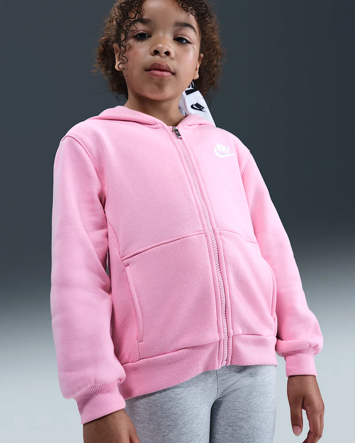 Детская флисовая куртка на молнии Nike Sportswear Club, Medium Soft Pink