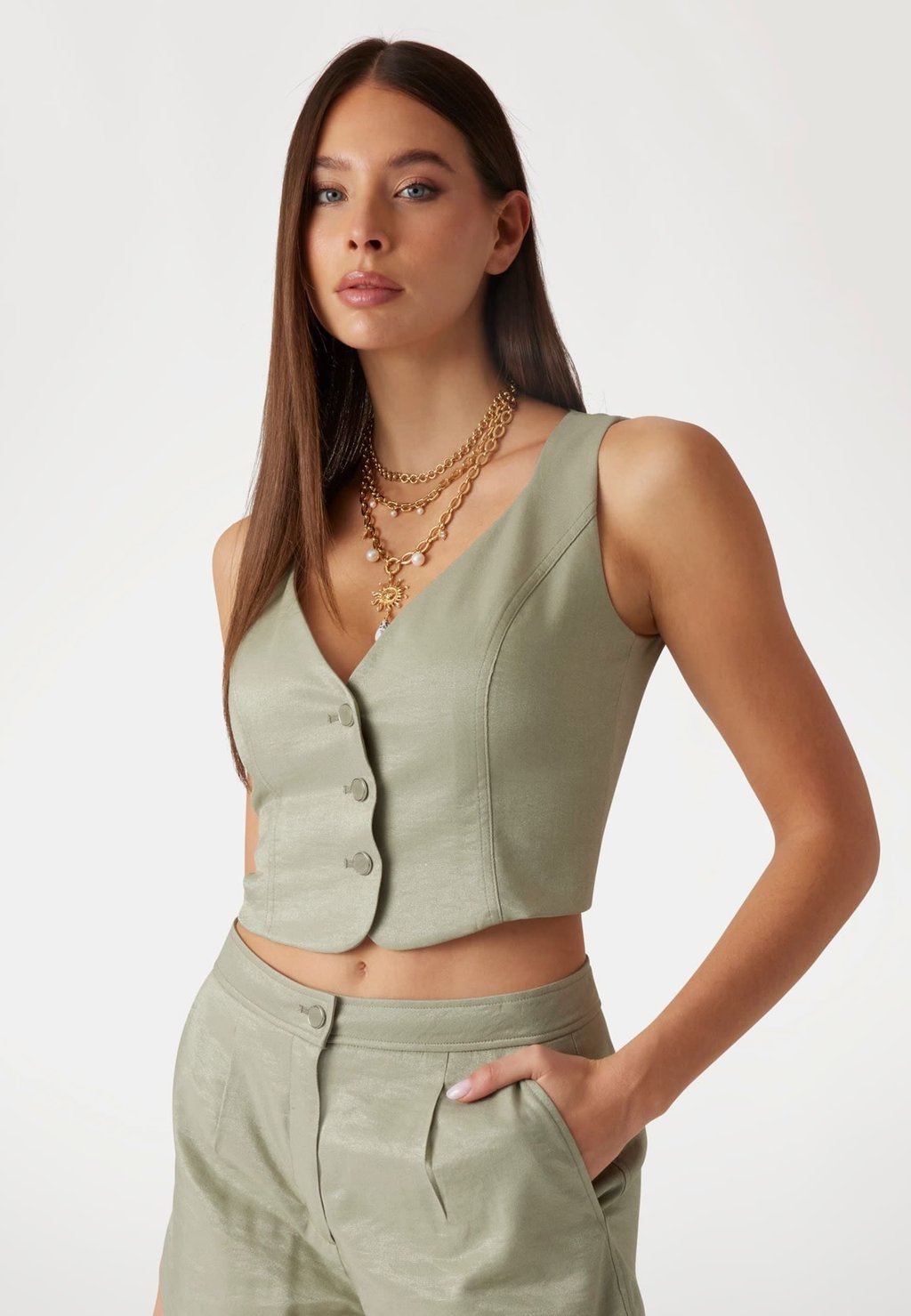 

Жилет FIGURBETONTE Guess, бежевый