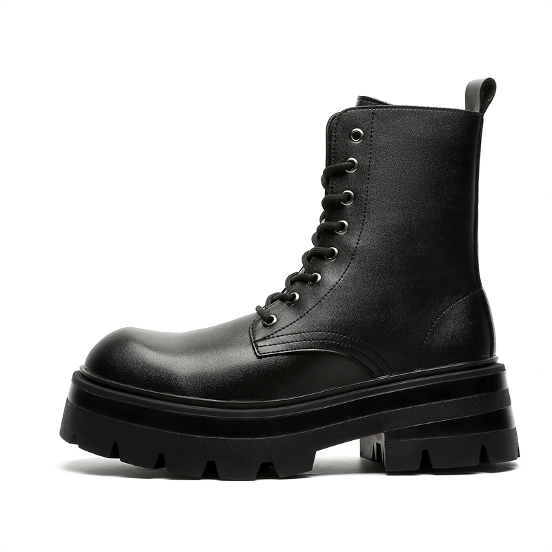 

ZHENRAN Мужские ботинки Martin с черной флисовой подкладкой, цвет Black Fleece-Lined