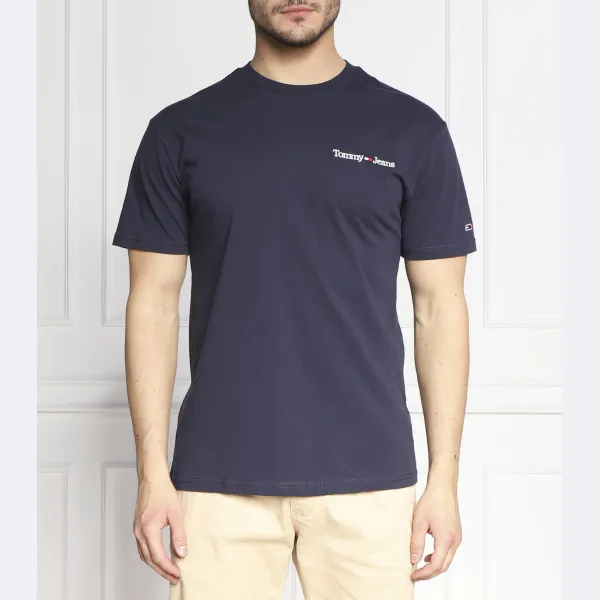 

Футболка стандартного кроя с линейной грудью Tommy Hilfiger, синий