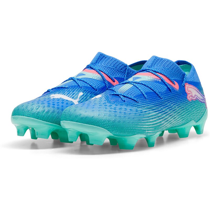 Футбольные бутсы Future 7 Ultimate Low FG/AG Puma, цвет bluemazing-puma white-electric peppermint — фото 3