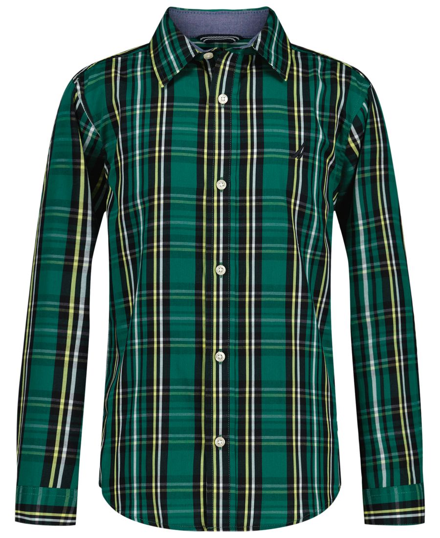 

Детская клетчатая рубашка с длинными рукавами, размер 8-20 Nautica, Evergreen