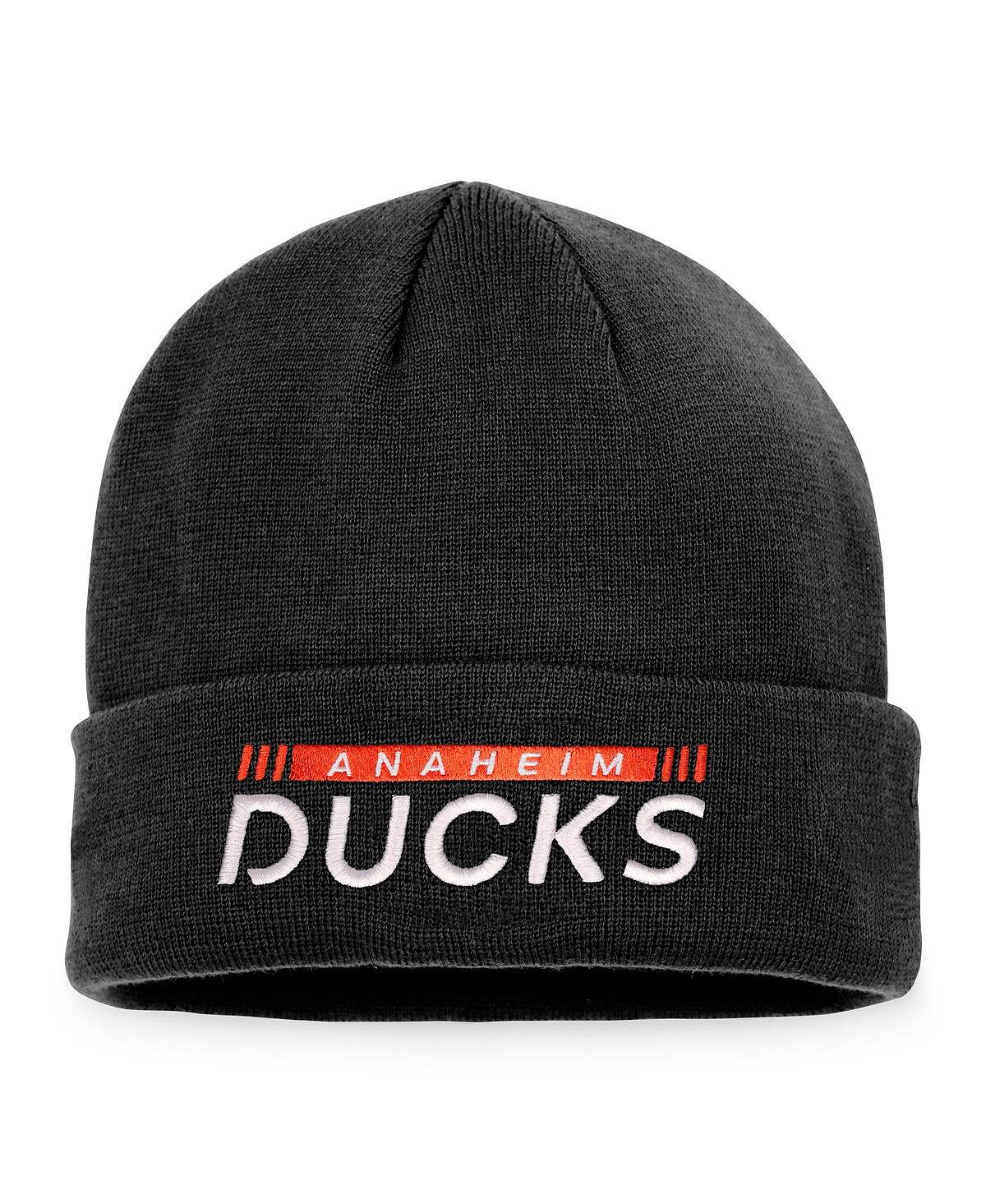 

Мужская фирменная черная вязаная шапка с манжетами Anaheim Ducks Authentic Pro Rink Fanatics