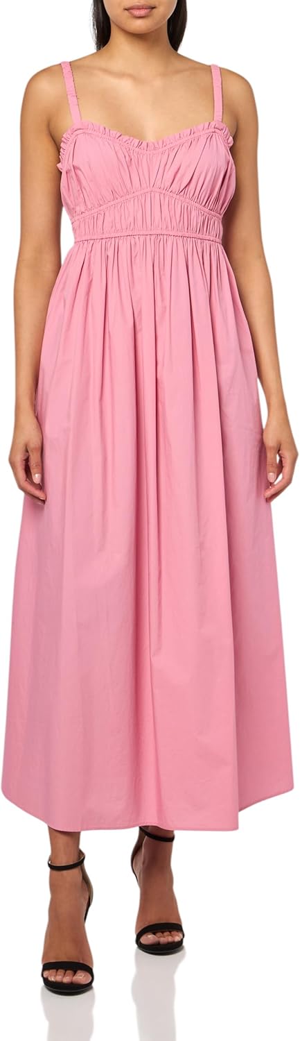 

BOSS Женское платье-топ из поплина с хлопком и сборками, Flamingo