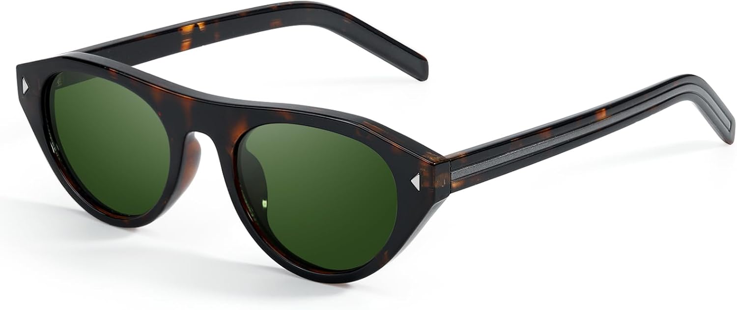 

Женские солнцезащитные очки «кошачий глаз» в модной ретро-оправе с защитой от УФ-излучения UV400, идеально подходящие для путешествий на открытом воздухе и повседневного ношения KISVIBE, 04-tortoise/Green