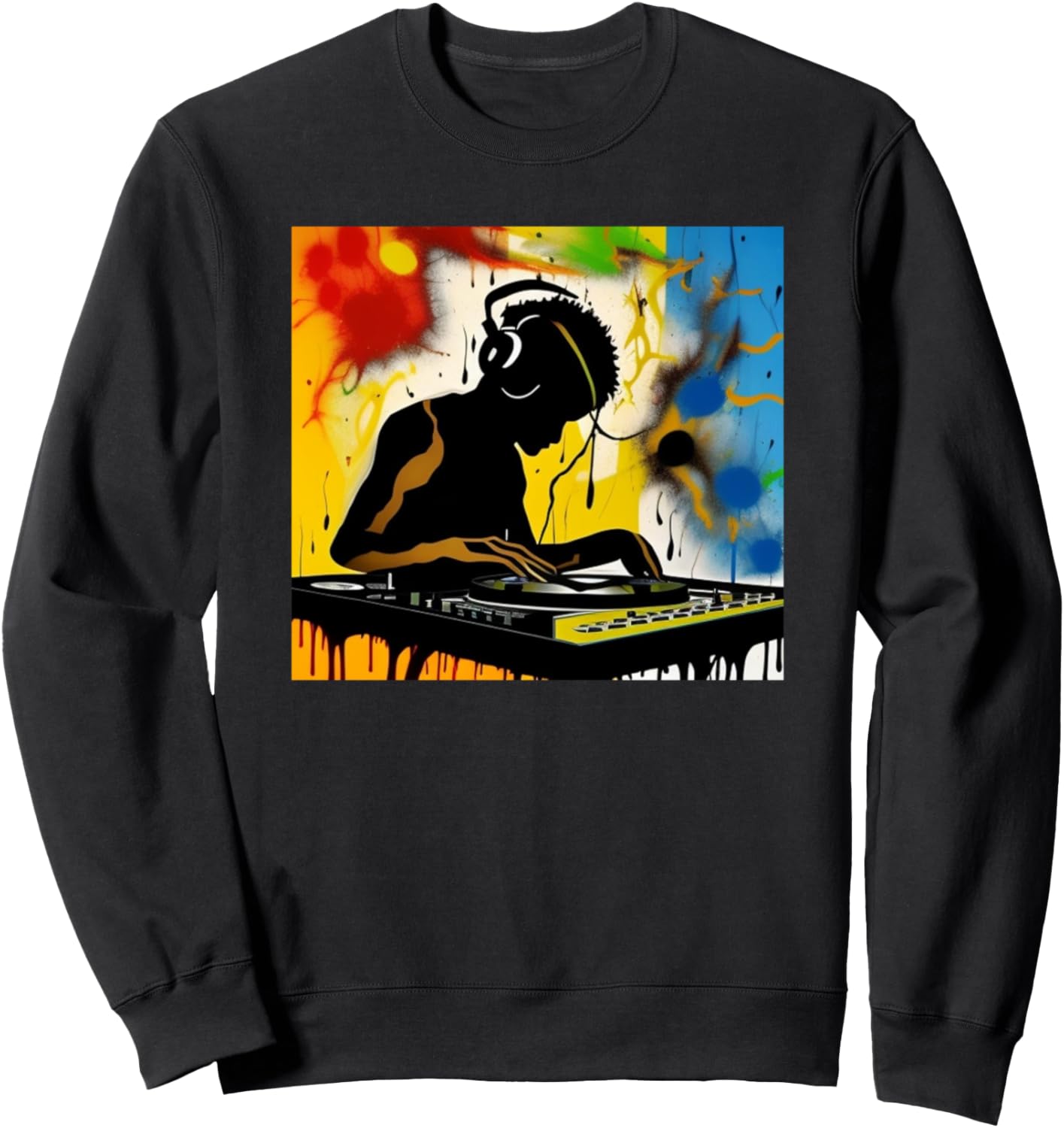 

Толстовка с изображением силуэта диджея и проигрывателя виниловых пластинок Dj Turntable Discjockey + Men Women Kids Boys Gift, черный