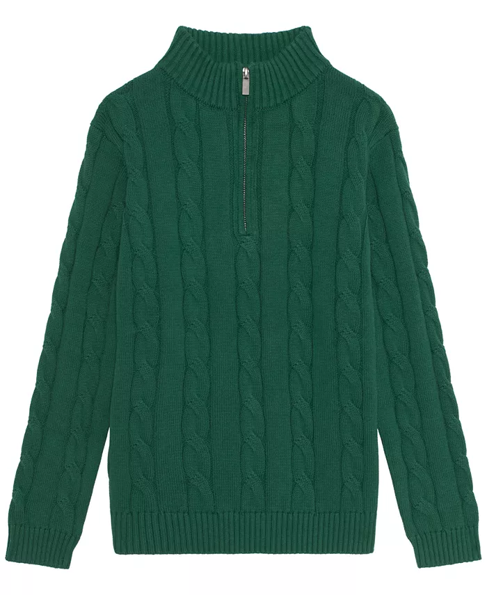 

Свитер с воротником стойкой и молнией на четверть для больших мальчиков B By Brooks Brothers