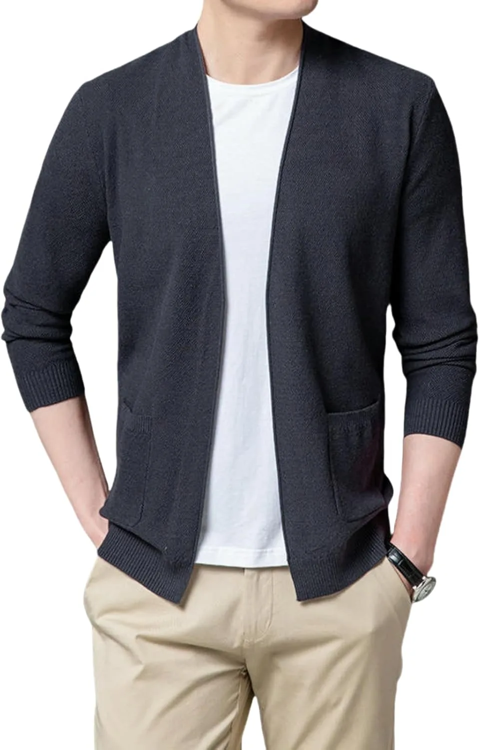 

Кардиган тонкой вязки в корейском стиле однотонный OAKVERVE