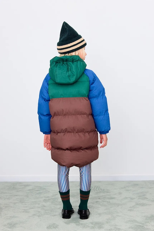 Детская утепленная куртка с цветными блоками Tinycottons, коричневый — фото 4