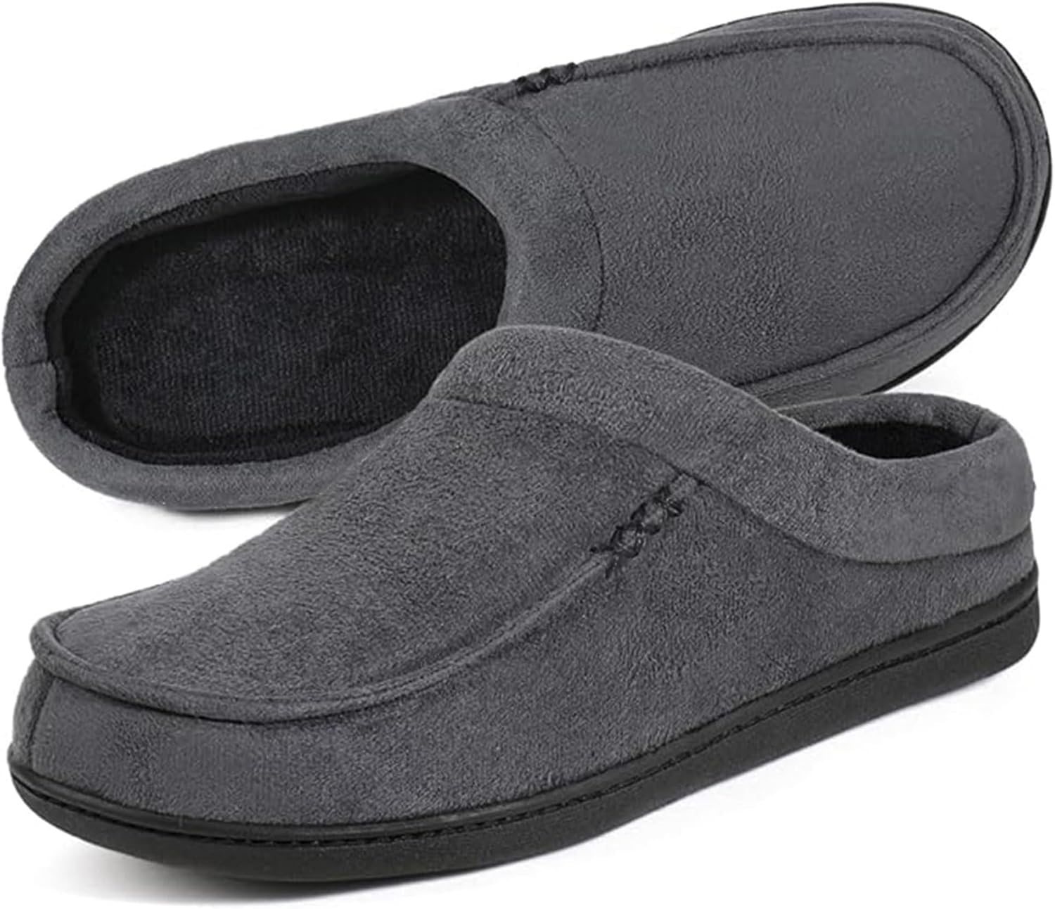 

Мужские теплые пушистые мокасины-сабо ULTRAIDEAS, удобные зимние домашние тапочки для дома и улицы, Suede Grey