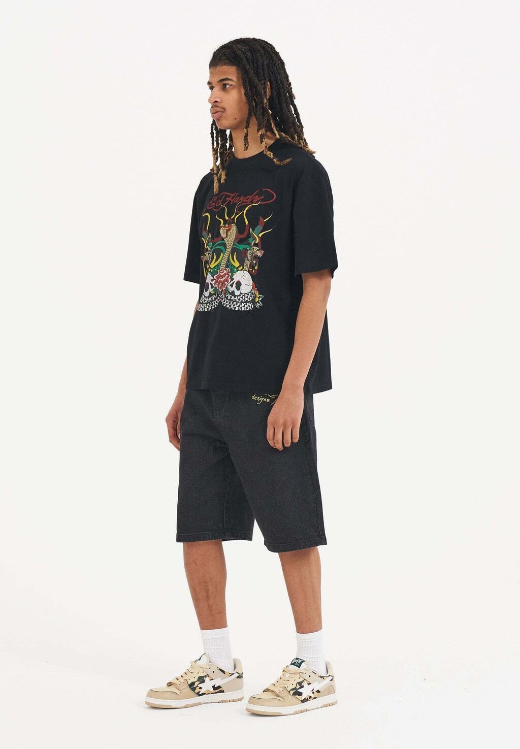 

Футболка с принтом SNAKE SKULL FIRE Ed Hardy, черный